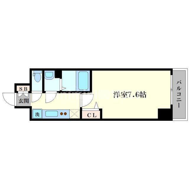 ララプレイス難波ガルテン(1K/8階)の間取り写真