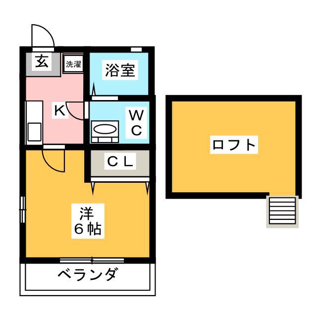 CASA BIANCA(1K/2階)の間取り写真