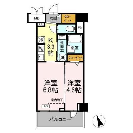 ヴィラ トルチュ東刈谷(2K/3階)の間取り写真