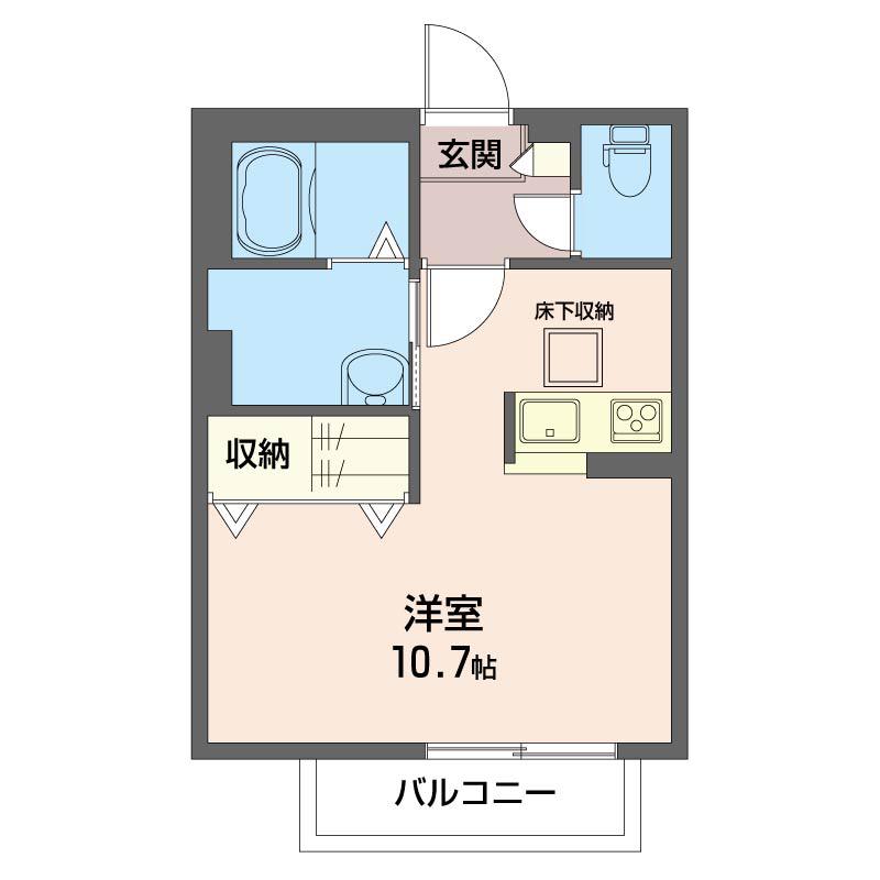 サンモールHANA(ワンルーム/1階)の間取り写真