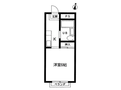 トーワメゾン向山(1K/3階)の間取り写真