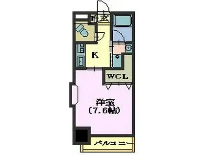 メイプルコート朝岡(1K/9階)の間取り写真