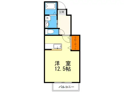 キャピタル・レジデンスII(ワンルーム/1階)の間取り写真