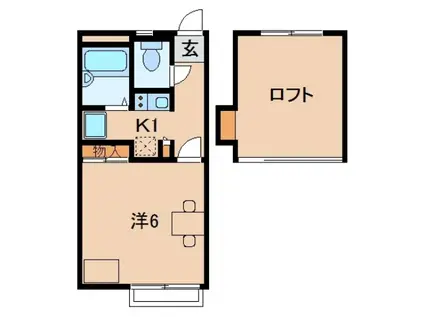 小雑賀アパート(1K/2階)の間取り写真