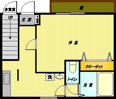ハイツシーダーII(1K/1階)の間取り写真