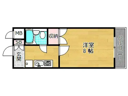 枚方新町ホーム(1K/2階)の間取り写真