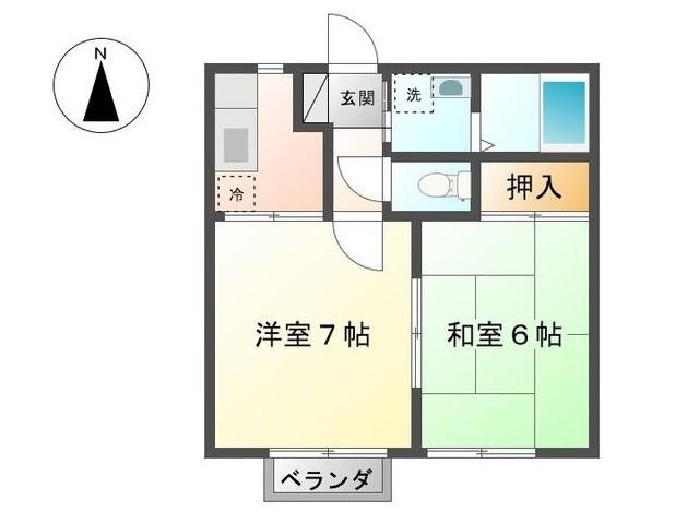 テンダーMIV(2K/1階)の間取り写真