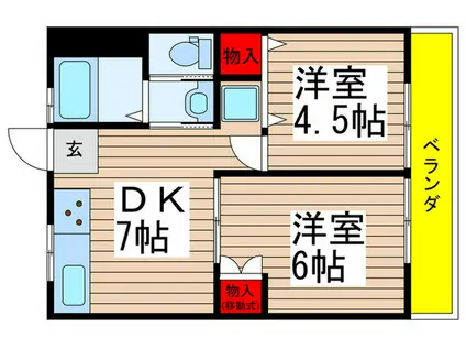 菅野マンション(2DK/2階)の間取り写真