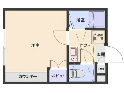 ウェブルームフラン(1K/1階)の間取り写真