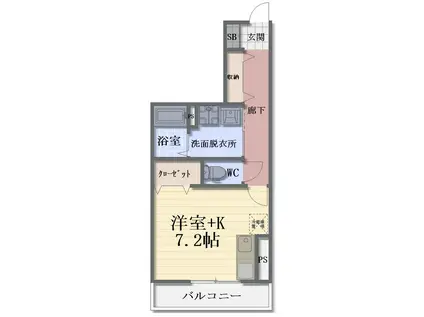 メゾン・ハイテクノ(ワンルーム/1階)の間取り写真