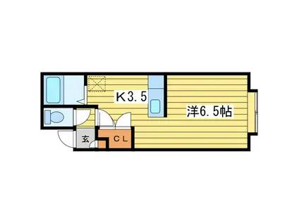 ローヤルハイツ文京台(1K/2階)の間取り写真
