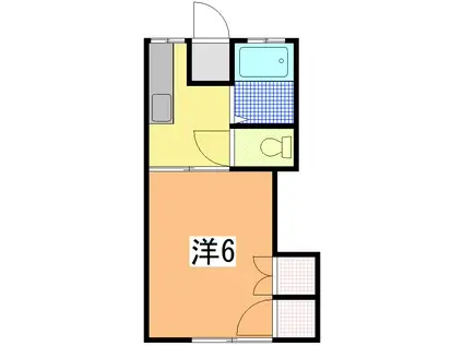 福寿荘八幡(1K/2階)の間取り写真