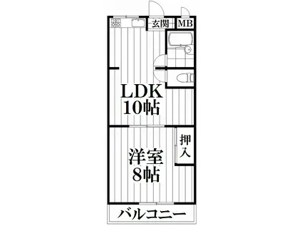 オリエント鴻池(1LDK/1階)の間取り写真