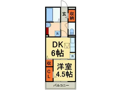 カーサフルヤマ(1DK/3階)の間取り写真