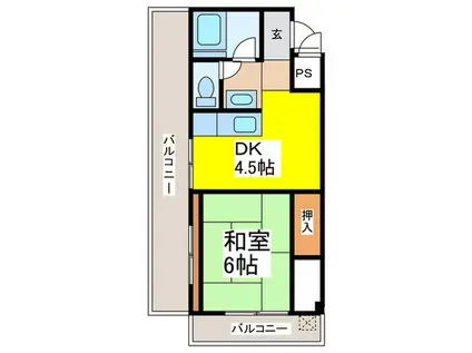 平野ハイツ(1DK/5階)の間取り写真