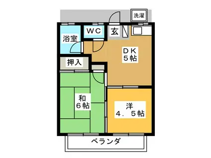 マーシャルハイツ矢崎(2DK/2階)の間取り写真