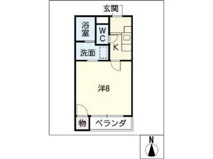 ドルフ笹塚(1K/3階)の間取り写真