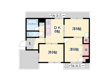 第103嵯峨マンション(3DK/5階)の間取り写真