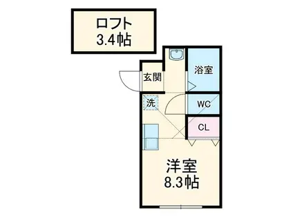 ディアレスト十間坂(ワンルーム/2階)の間取り写真