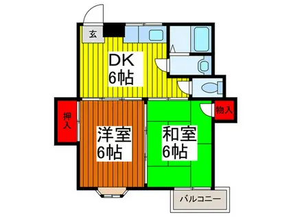 メゾンカワグチ(2DK/3階)の間取り写真