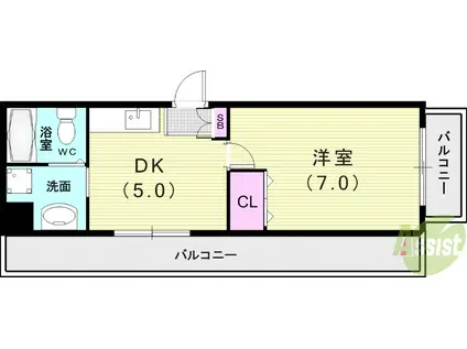 コートハウス神田(1DK/1階)の間取り写真