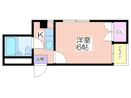 シャトーリヨン(1K/2階)の間取り写真