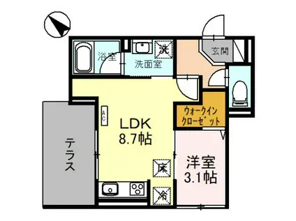 ANATOLI(1LDK/1階)の間取り写真