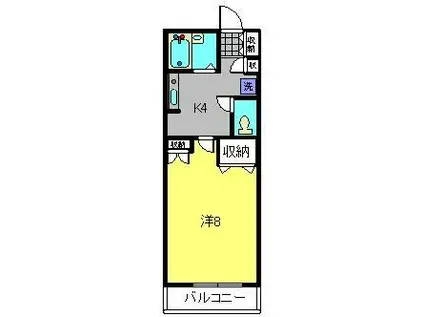 匠の我家 正民家 シュトラーセ(1K/2階)の間取り写真