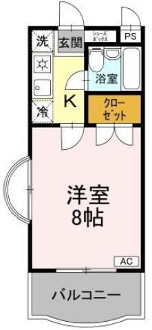 サンハイツ沖浜(1K/3階)の間取り写真