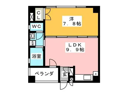 ステーションビュー加納(1LDK/2階)の間取り写真