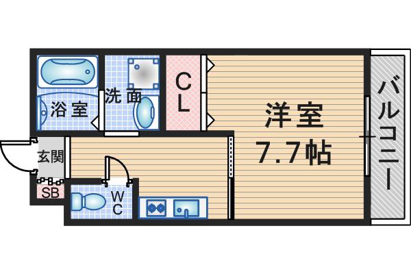 阪急宝塚線 豊中駅 徒歩14分 2階建 築24年(1K/2階)の間取り写真