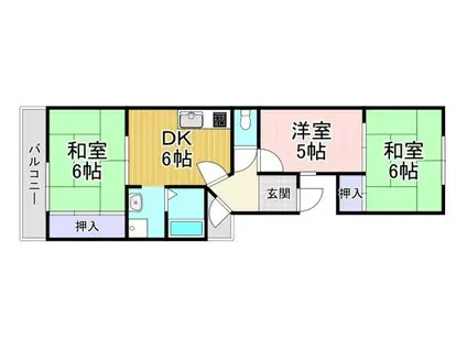 白井マンション(3DK/1階)の間取り写真