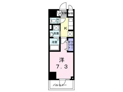 スアヴィス平塚八千代(1K/5階)の間取り写真