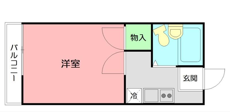 第2フジヒルズ(1K/1階)の間取り写真