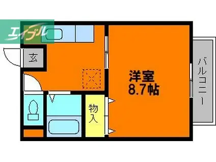 メゾン稲田(1K/3階)の間取り写真