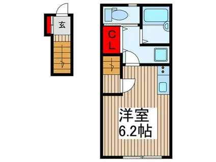 AZESTーRENT所沢(ワンルーム/2階)の間取り写真