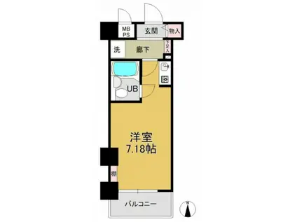 ライオンズマンション岡山医大東第2(ワンルーム/3階)の間取り写真