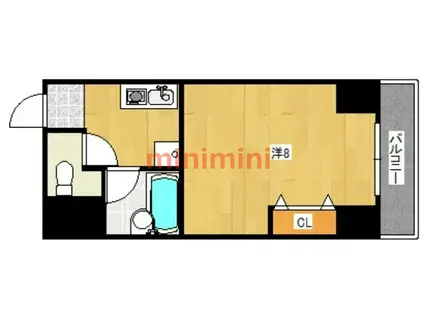 K24ビル(1K/7階)の間取り写真