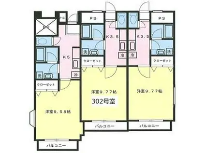 COMFORT PLACE(1K/3階)の間取り写真