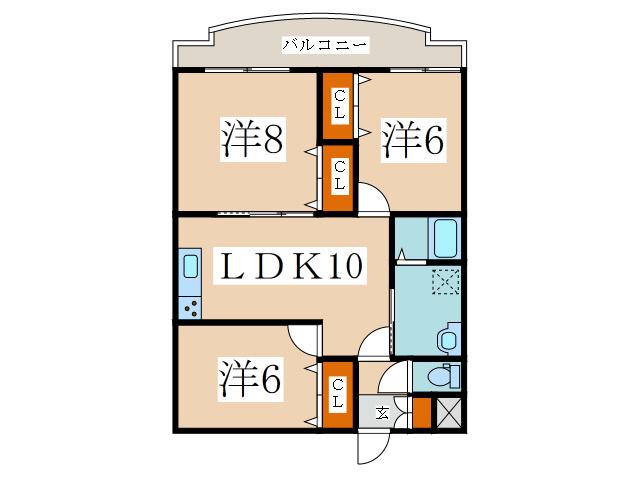 ミルキウェイ(3LDK/3階)の間取り写真