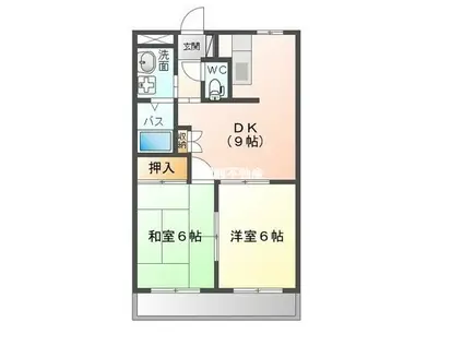 ロイヤルメゾン武雄(2DK/2階)の間取り写真