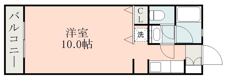 ペガサスII(1K/2階)の間取り写真