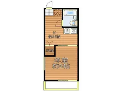 セレクトやよい(1K/2階)の間取り写真