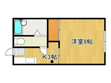 クレセントハイム2(1K/1階)の間取り写真