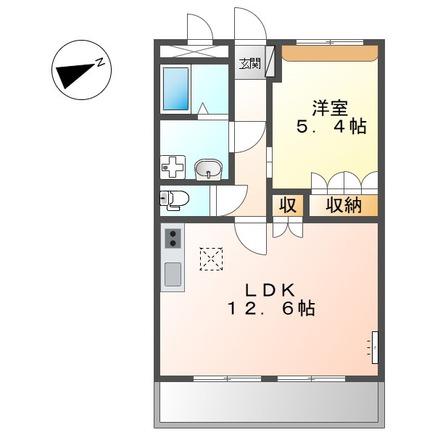 グランディール ステージ(1LDK/1階)の間取り写真