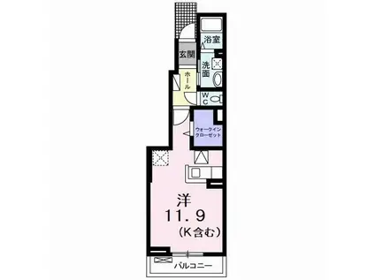 AKARI(ワンルーム/1階)の間取り写真