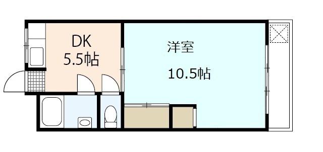 第1住田ビル(1DK/3階)の間取り写真