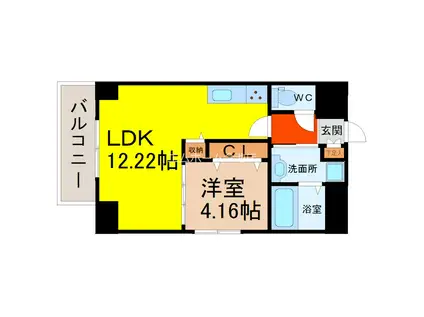 GRANDUKE新栄(1LDK/8階)の間取り写真