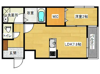 MOVE府中町浜田壱番館(1DK/1階)の間取り写真