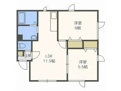 エクセリアコート新琴似(2LDK/2階)の間取り写真